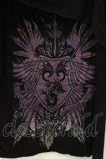 画像2: Sixh / チュールドレープTシャツ  ブラック×パープル×ホワイト O-26-08-10-049-HN-TO-IG-OS (2)