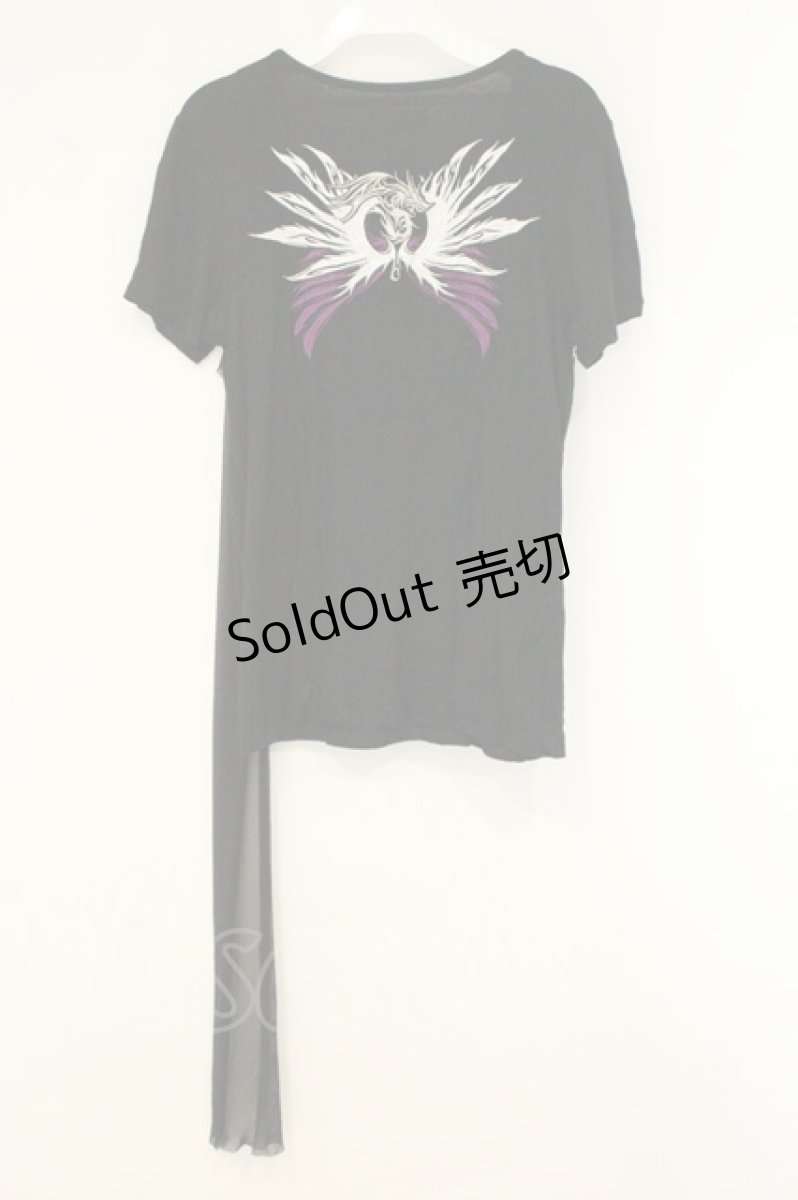 画像3: Sixh / チュールドレープTシャツ  ブラック×パープル×ホワイト O-26-08-10-049-HN-TO-IG-OS (3)