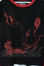 画像2: HANGRY&ANGRY / レイヤード風ボーダー切替カットソー  ブラック×レッド O-26-08-10-050-HN-TO-IG-OS (2)
