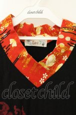 画像2: gouk / 着物襟チュニック  ブラック×レッド O-26-08-10-051-GO-TO-IG-OS (2)