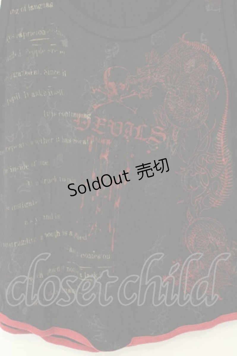 画像2: h.ANARCHY / 龍プリントタンクトップ  ブラック×レッド O-26-08-10-052-HN-TO-IG-OS (2)