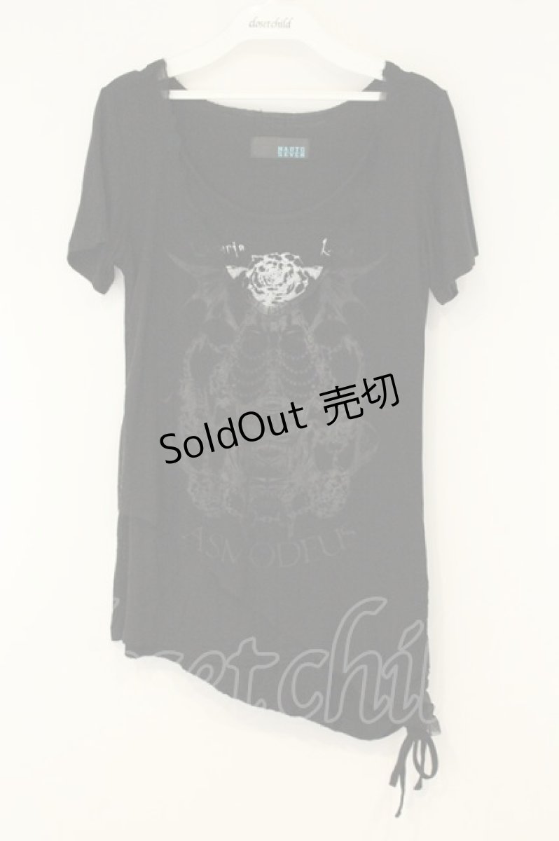 画像1: Sixh / チュールレイヤードTシャツ  ブラック O-26-08-10-053-HN-TO-IG-OS (1)