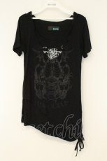 画像1: Sixh / チュールレイヤードTシャツ  ブラック O-26-08-10-053-HN-TO-IG-OS (1)