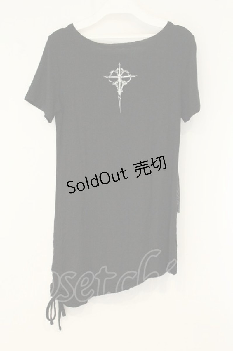 画像3: Sixh / チュールレイヤードTシャツ  ブラック O-26-08-10-053-HN-TO-IG-OS (3)