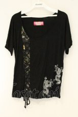 画像1: gouk / レースアップデザインTシャツ  ブラック O-26-08-10-055-GO-TS-IG-OS (1)