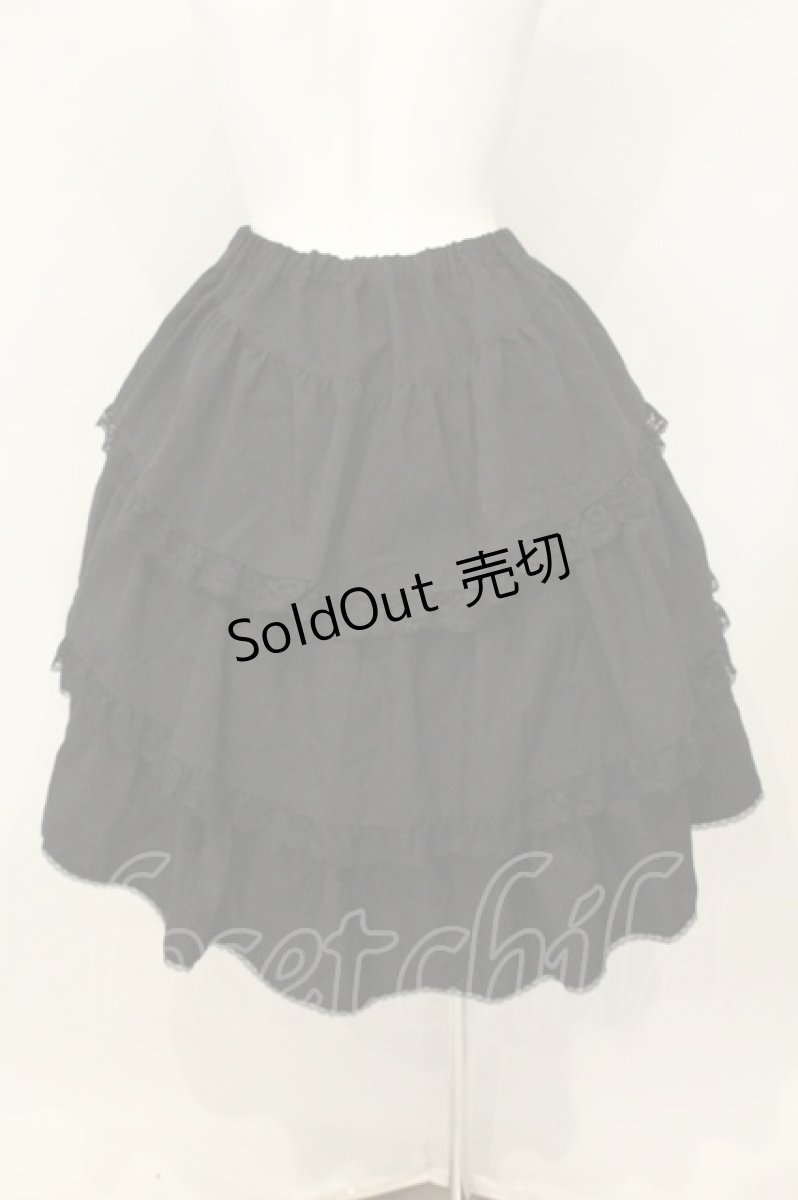 画像4: MIHO MATSUDA / レース配色アシメスカート  ブラック O-26-08-10-007-GO-SK-OW-OS (4)