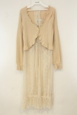 画像1: axes femme / レース重ねロングカーディガン M ベージュ O-26-08-10-012-AX-TO-OW-OS (1)