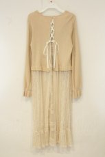 画像3: axes femme / レース重ねロングカーディガン M ベージュ O-26-08-10-012-AX-TO-OW-OS (3)