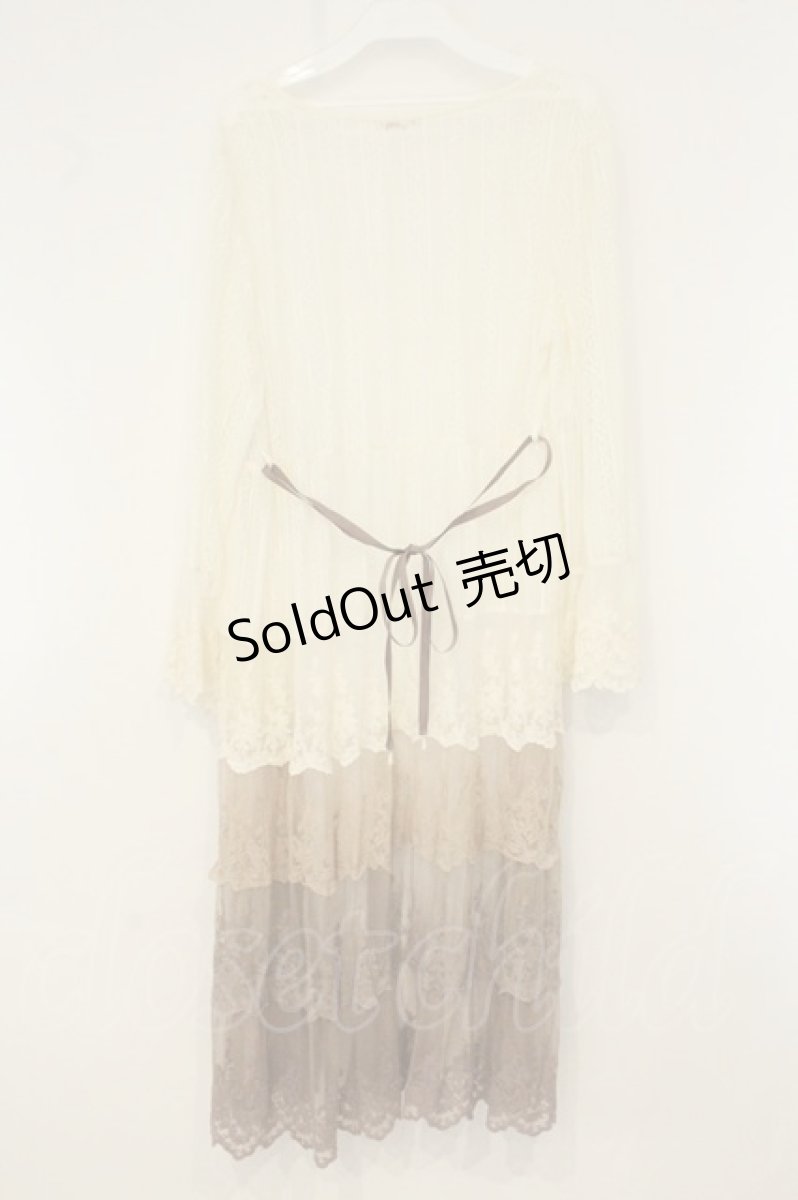 画像3: axes femme / グラデーションレースガウン M ベージュ O-26-08-10-014-AX-TO-OW-OS (3)