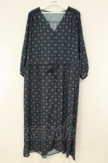 画像1: axes femme / レトロ柄ワンピース M グリーン O-26-08-10-017-AX-OP-OW-OS (1)