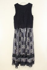 画像3: axes femme / ミュルーズ染織美術館コラボ/重ね着風ロングワンピース M ネイビー×パープル O-26-08-10-018-AX-OP-OW-OS (3)