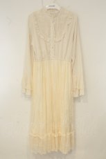 画像1: axes femme / レース切り替えヨークワンピース M キナリ O-26-08-10-019-AX-OP-OW-OS (1)