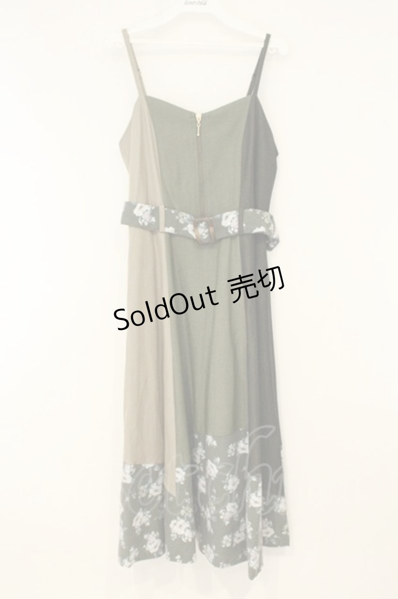 画像1: axes femme / パッチワークワンピース M グリーン O-26-08-10-021-AX-OP-OW-OS (1)
