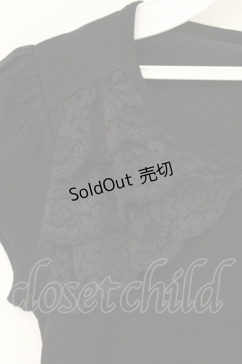 画像2: BPN / レース配色パフスリTシャツ M クロ O-26-08-11-030-GO-TO-IG-OS (2)
