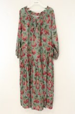 画像1: Jane Marple Dans Le Salon / Winter cherries drawstring dress（ウィンターチェリードローストリングドレス） M グリーン O-26-08-11-038-JM-OP-IG-OS (1)