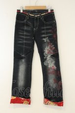 画像1: gouk / ワガラロールアップデニムパンツ  ブラック系 O-26-08-11-004-GO-PA-IG-OS (1)