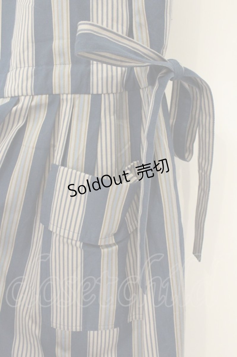 画像3: Jane Marple Dans Le Salon / Vintage stripe square dress（ヴィンテージストライプスクエアドレス） M ブルー系 O-26-08-11-042-JM-OP-IG-OS (3)