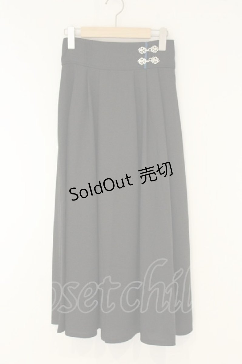画像1: axes femme / チャイナボタン編上スカート F クロ O-26-08-11-005-AX-SK-OW-OS (1)