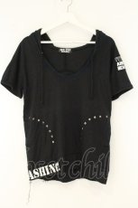 画像1: SEX POT ReVeNGe / スタッズ＆ワッペン配色パーカー  ブラック O-26-08-11-049-SP-TO-OW-OS (1)