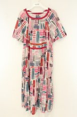 画像1: Jane Marple Dans Le Salon / Constructed stripes surf dress(コンストラクティッドストライプスカーフドレス) M ピンク×シロ O-26-08-11-051-JM-OP-IG-OS (1)