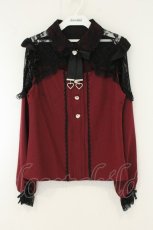 画像1: DearMyLove / レースフリルハートビジューブラウス M ワイン O-26-08-11-053-GO-BL-OW-OS (1)