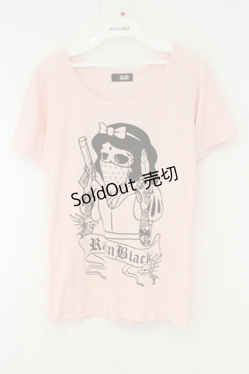 画像1: GLAD NEWS / ダークグラフィックTシャツ  ピンク O-26-08-11-056-PU-TO-OW-OS (1)