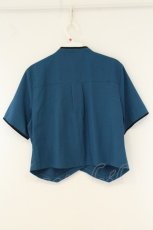 画像3: axes femme / チャイナボタンショートブラウス F ブルーグリーン O-26-08-11-006-AX-BL-OW-OS (3)