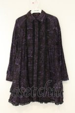 画像1: ALGONQUINS / オリジナルプリント起毛シャツワンピース F ブラック×パープル O-26-08-11-063-AL-OP-OW-OS (1)