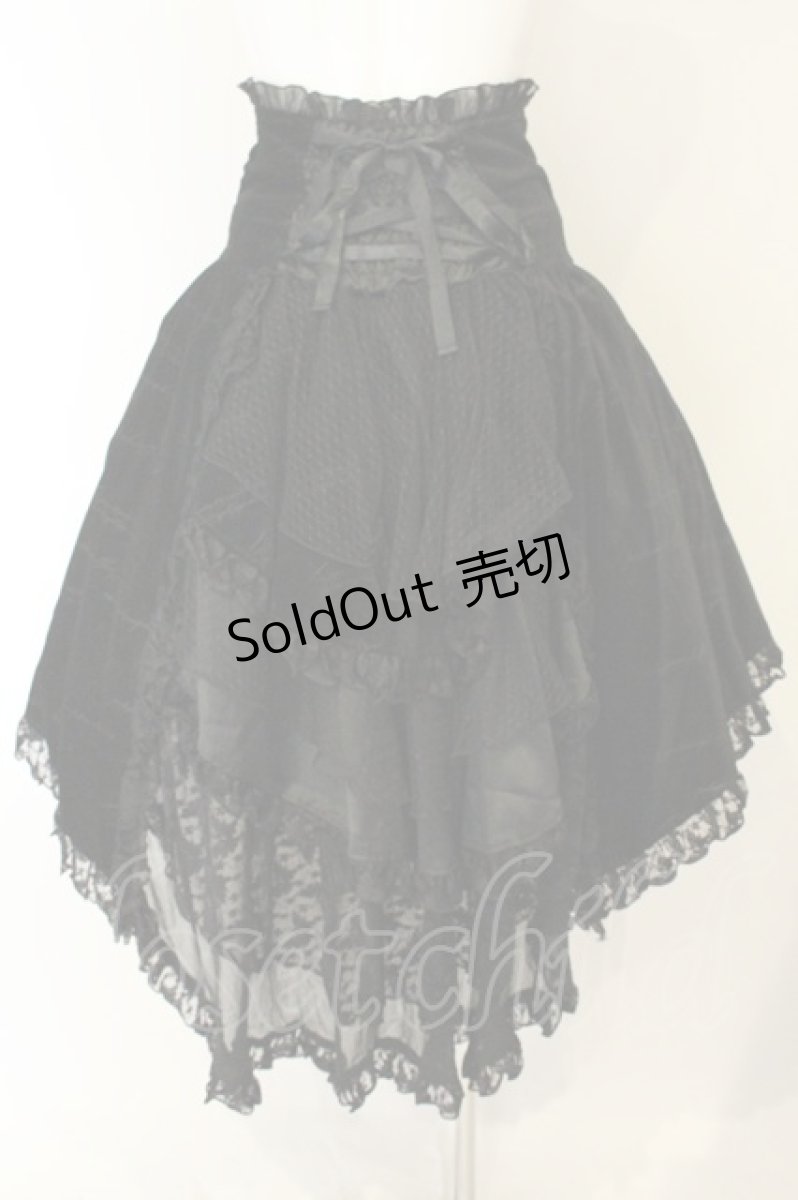 画像5: FRILL / 薔薇刺繍別珍フィッシュテールスカート  ブラック O-26-08-11-069-HN-SK-OW-OS (5)