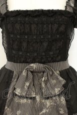 画像2: FRILL / ※状態難※オリジナルプリント×ストライプワンピース  ブラック O-26-08-11-070-HN-OP-OW-OS (2)