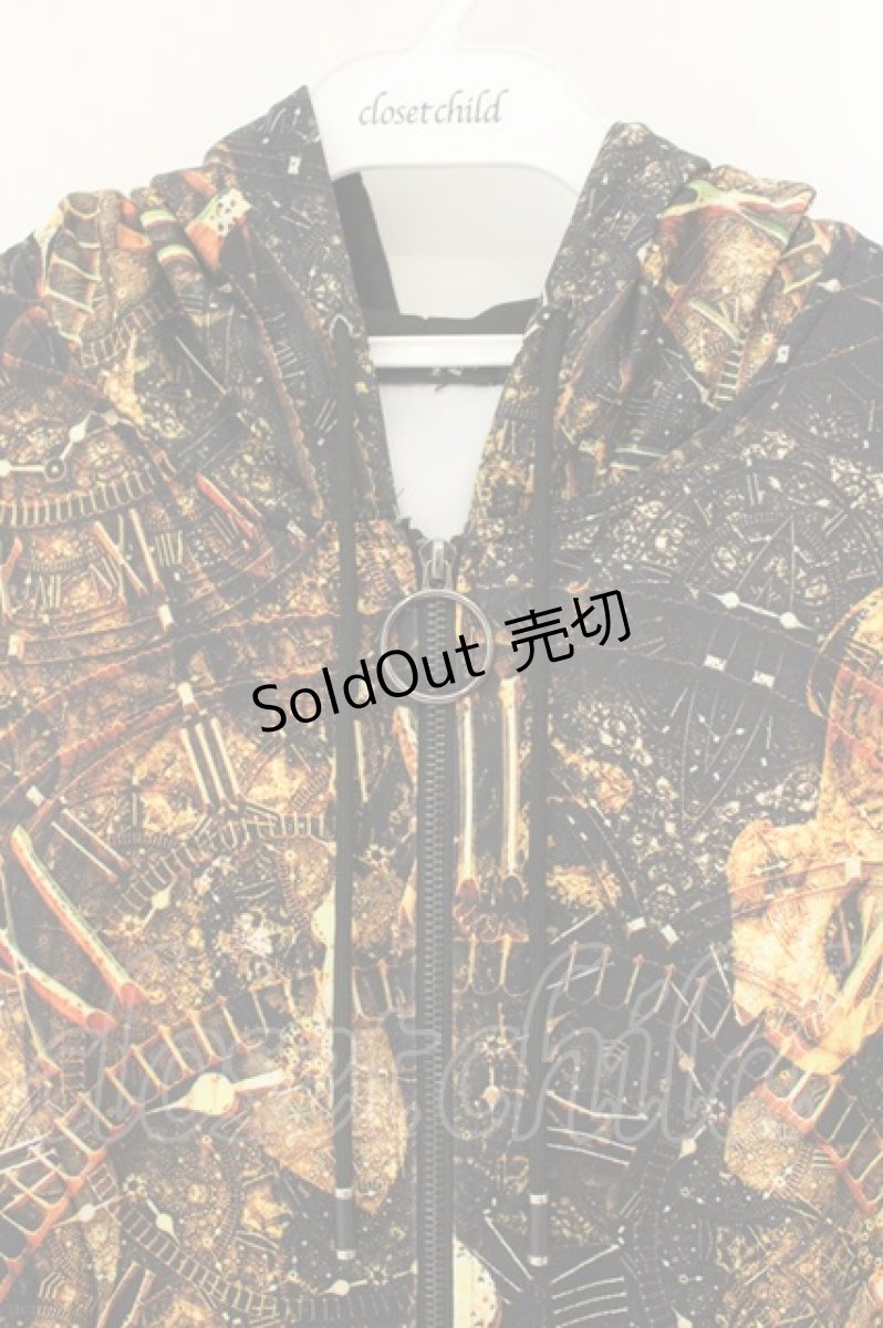 画像2: NieR Clothing / 転写ZIPパーカー F 時計盤（ブラック） O-26-08-11-009-PU-TO-OW-OS (2)