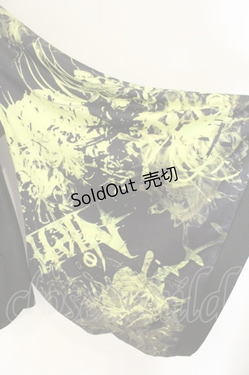 画像2: NieR Clothing / 着物袖風ZIPパーカー F ブラック×イエロー O-26-08-11-010-PU-TO-OW-OS (2)