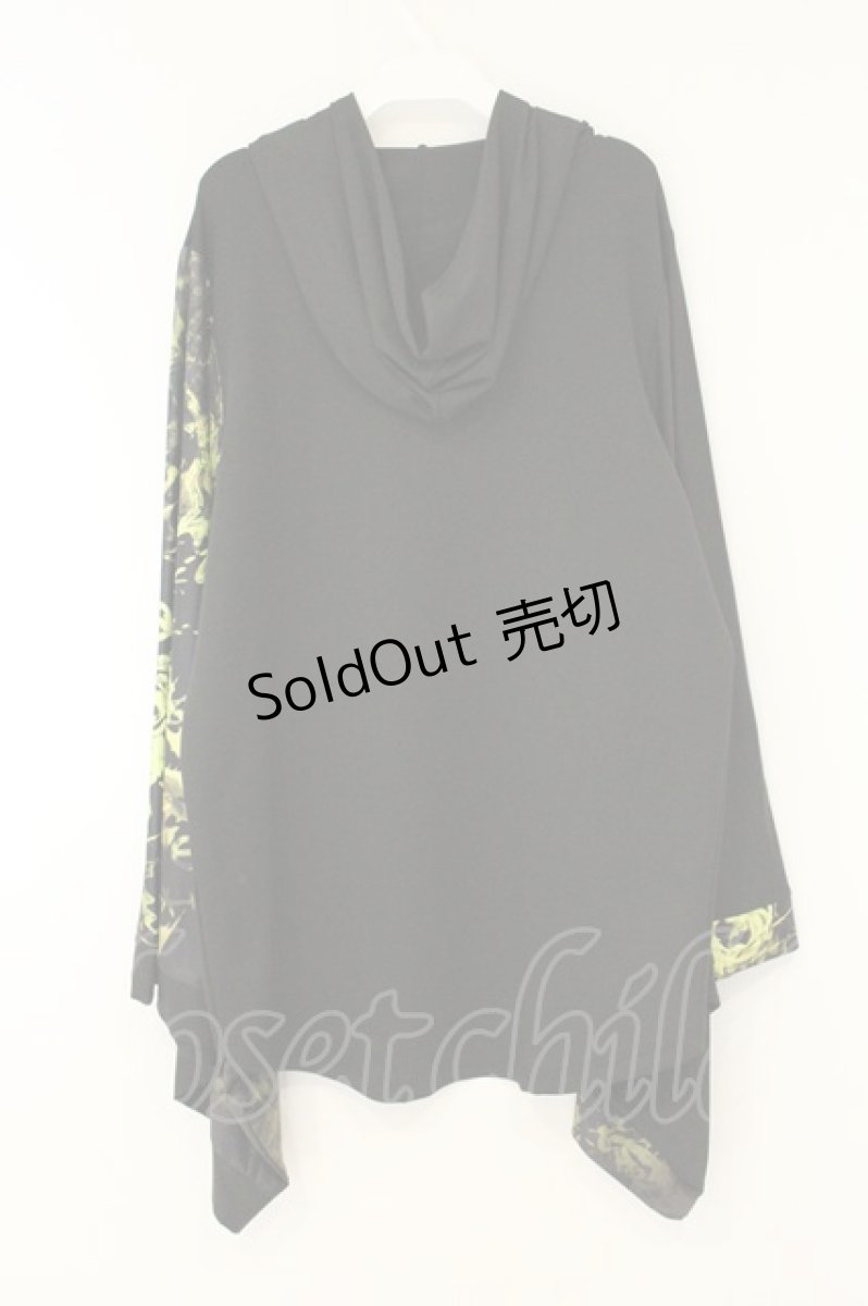画像3: NieR Clothing / 着物袖風ZIPパーカー F ブラック×イエロー O-26-08-11-010-PU-TO-OW-OS (3)