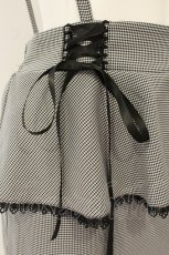 画像2: MA*RS / サイド編み上げ千鳥柄ペプラムタイトスカート  クロ O-26-08-11-089-GO-SK-IG-OS (2)