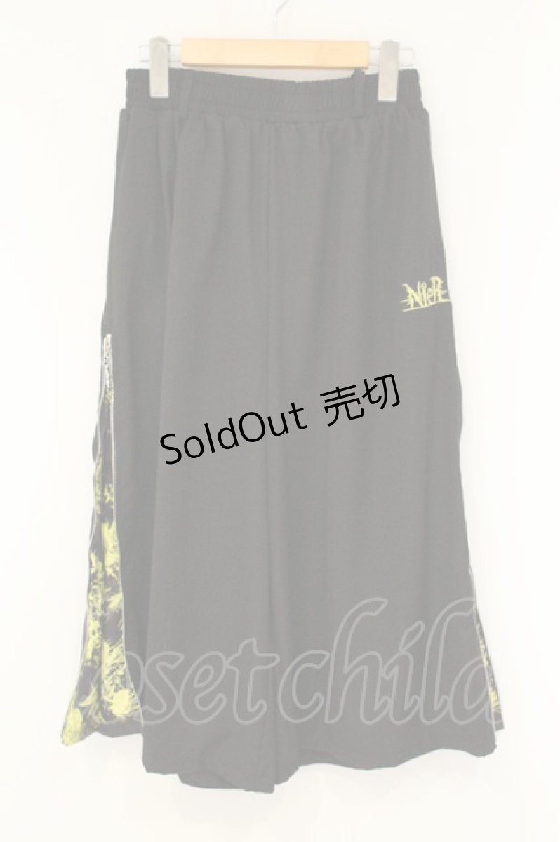 画像1: NieR Clothing / サイドZIPワイドパンツ F ブラック×イエロー O-26-08-11-012-PU-PA-OW-OS (1)