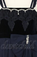 画像2: axes femme / ベロア切替パーティドレス M ネイビー O-26-08-11-015-AX-OP-OW-OS (2)