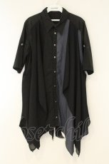 画像1: ALGONQUINS / レイヤードデザインシャツワンピース  ブラック×ブルー O-26-08-11-019-AL-TO-OW-OS (1)