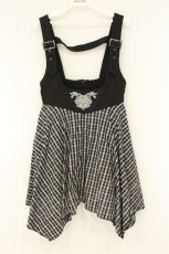 画像1: ALGONQUINS / 刺繍入りジャンパースカート F ブラック O-26-08-11-020-AL-OP-OW-OS (1)