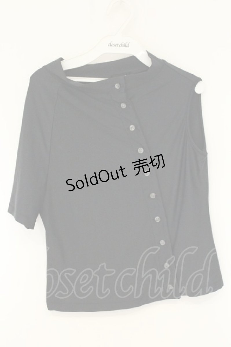 画像1: PEACE NOW / ワンショルダーストレッチブラウス  ブラック O-26-08-11-022-PU-BL-IG-OS (1)