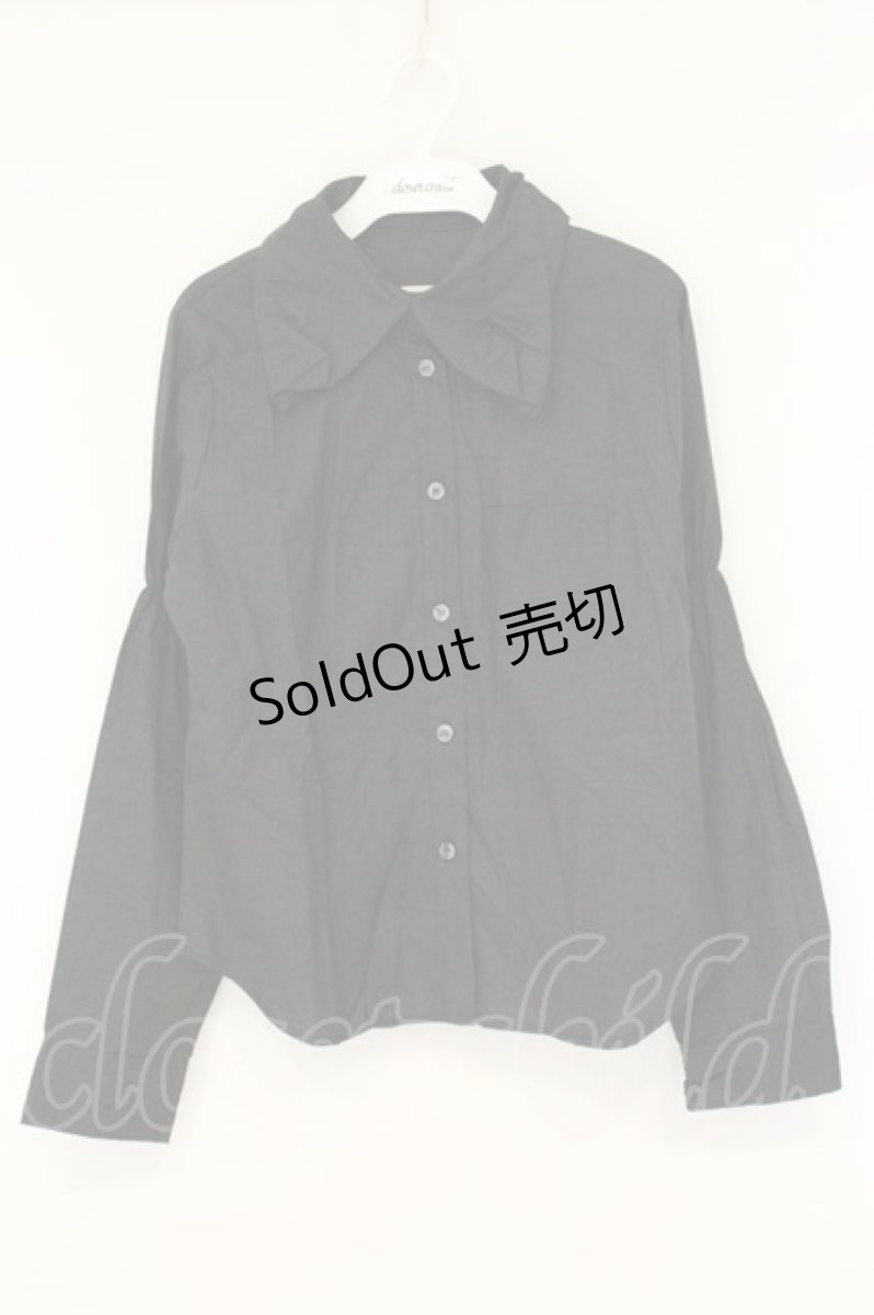 画像1: PEACE NOW / デザインカラーブラウス  ブラック O-26-08-11-023-PU-BL-IG-OS (1)