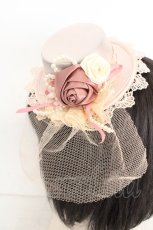 画像2: axes femme / ローズ＆パールミニハット  ピンク O-26-08-12-004-AX-AC-OW-OS (2)