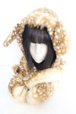 画像1: MALKOMALKA / バンビフードマフラー  ブラウン系 O-26-08-12-005-PU-ZA-OW-OS (1)