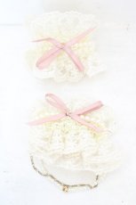 画像2: axes femme / ローズ＆パール使いカフス  キナリ×ピンク O-26-08-12-058-AX-ZA-OW-OS (2)