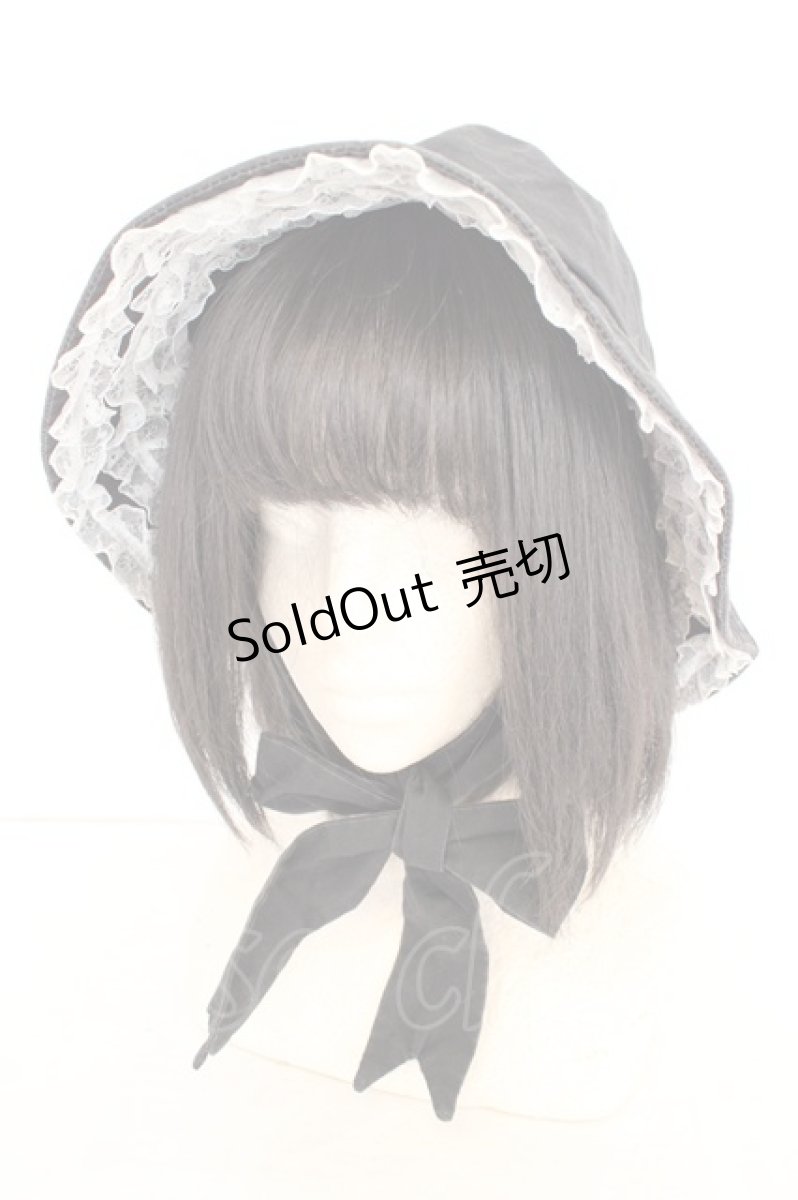画像1: Heart E / リボン付きバケットハット  クロ×シロ O-26-08-12-007-LO-AC-OW-OS (1)