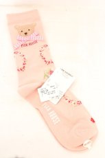 画像2: PINK HOUSE / テディローズモチーフソックス  ピンク O-26-08-12-076-LO-ZA-IG-OS (2)