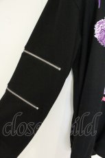 画像2: Amilige / NO!DRUG!袖ZIPスウェット ブラック　×パープル O-26-08-12-1016-PU-TO-IG-OS (2)
