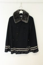 画像1: axes femme / ダブルボタンパイピングケープコート M ネイビー O-26-08-12-1017-AX-CO-IG-OS (1)