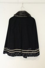 画像3: axes femme / ダブルボタンパイピングケープコート M ネイビー O-26-08-12-1017-AX-CO-IG-OS (3)