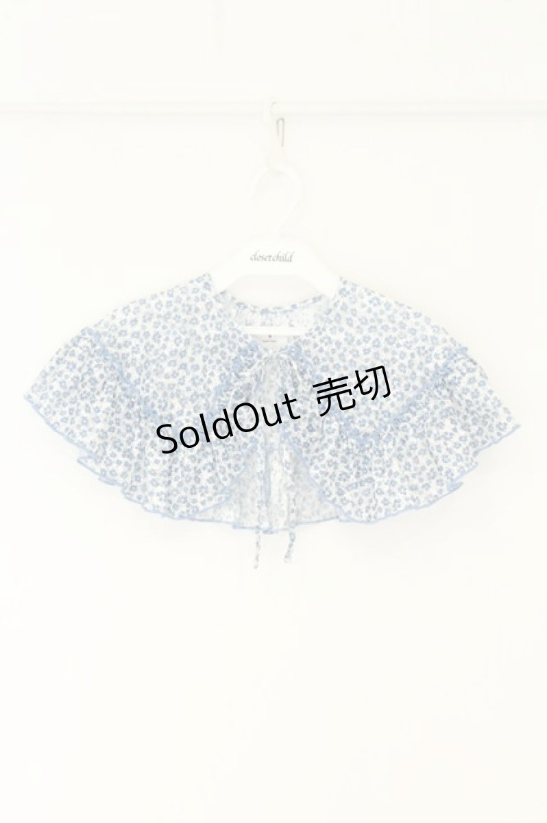 画像1: merry jenny / flower lace collar　つけ襟 サックス O-26-08-12-1024-LO-ZA-OW-OS (1)
