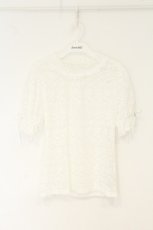 画像1: axes femme POETIQUE / 総レースパフ袖プルオーバー M シロ O-26-08-12-1029-AX-TO-OW-OS (1)